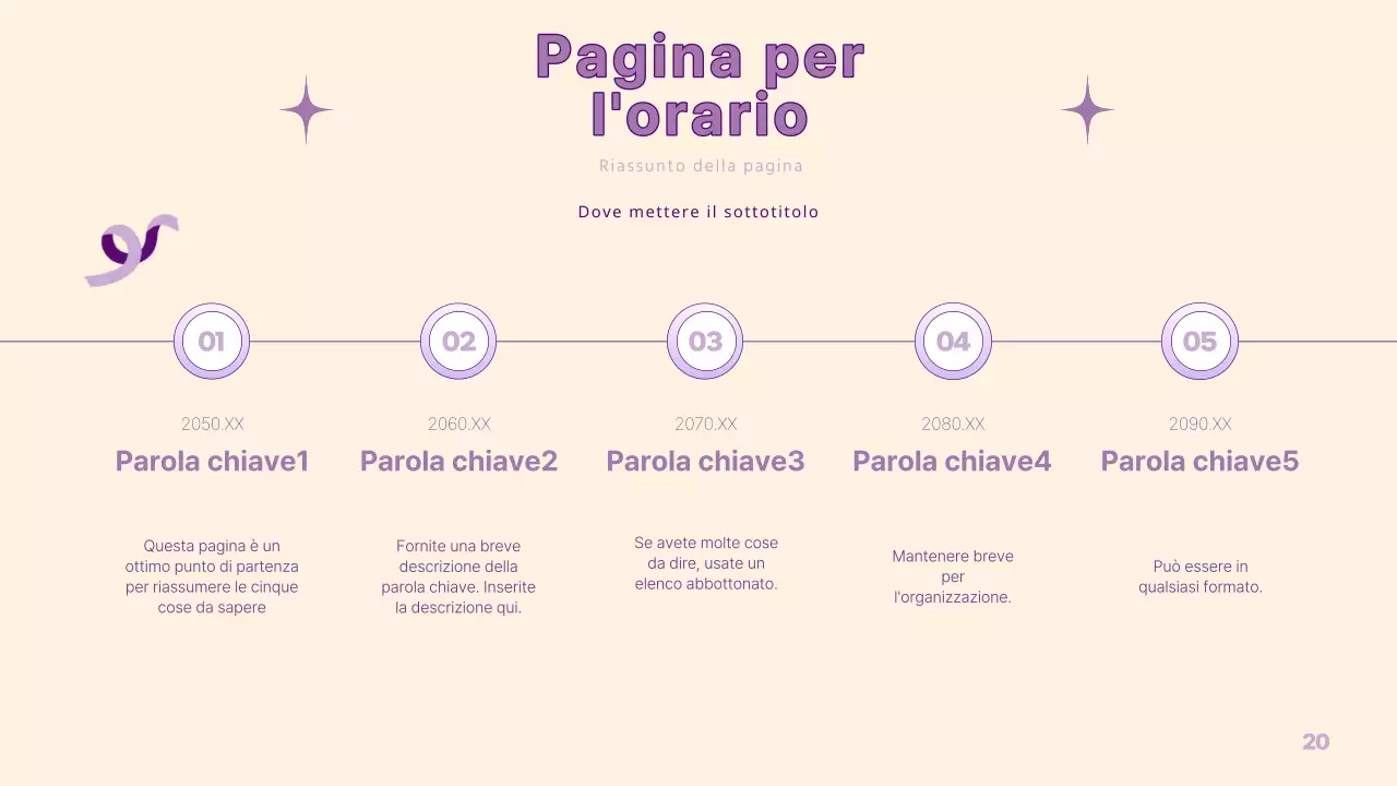 Una semplice presentazione PM in giallo e viola