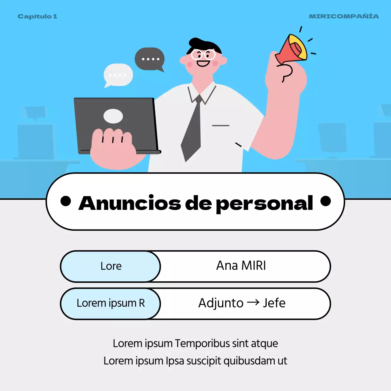 Anuncio de un año de HR gris y arco iris