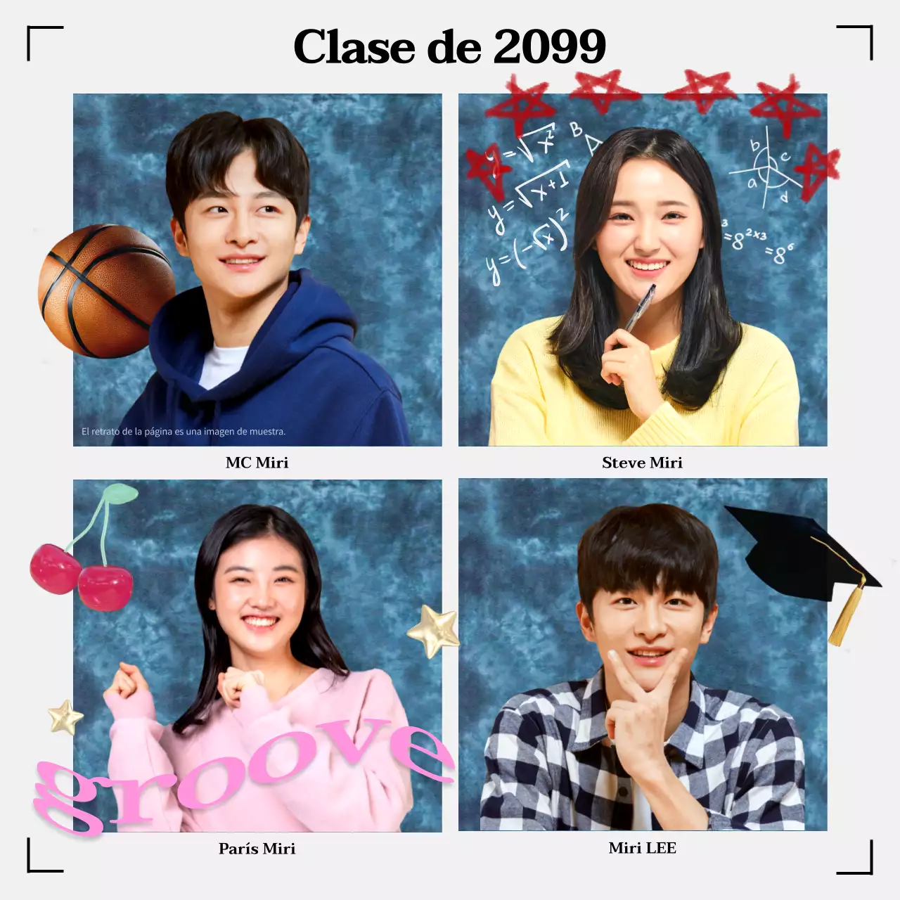 Puesto de cuatro cortes de la vida retro de Blue