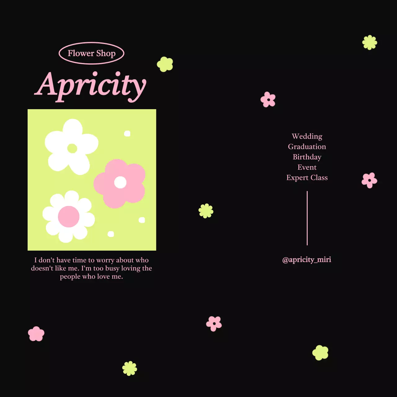 귀여운 꽃 패턴을 활용한 감각적인 홍보 디자인