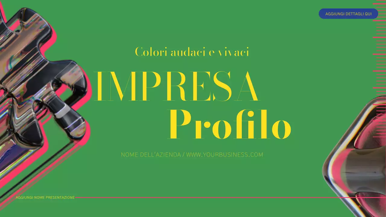 Rapporto sul profilo aziendale moderno verde e rosa