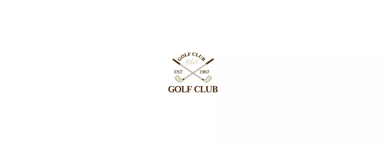 A golf club with a brown golf club logo for a classy look.