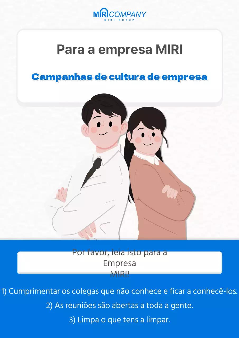 Um guia para uma campanha simples de cultura de empresa em branco e azul
