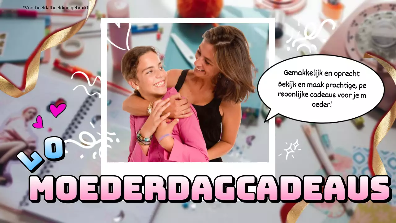 Roze en blauw trendy DIY Moederdag cadeaugids