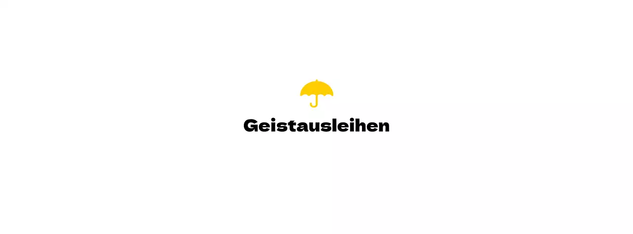 Farbgestaltung für Vermietungsdienstleistungen mit einem Regenschirm-Symbol