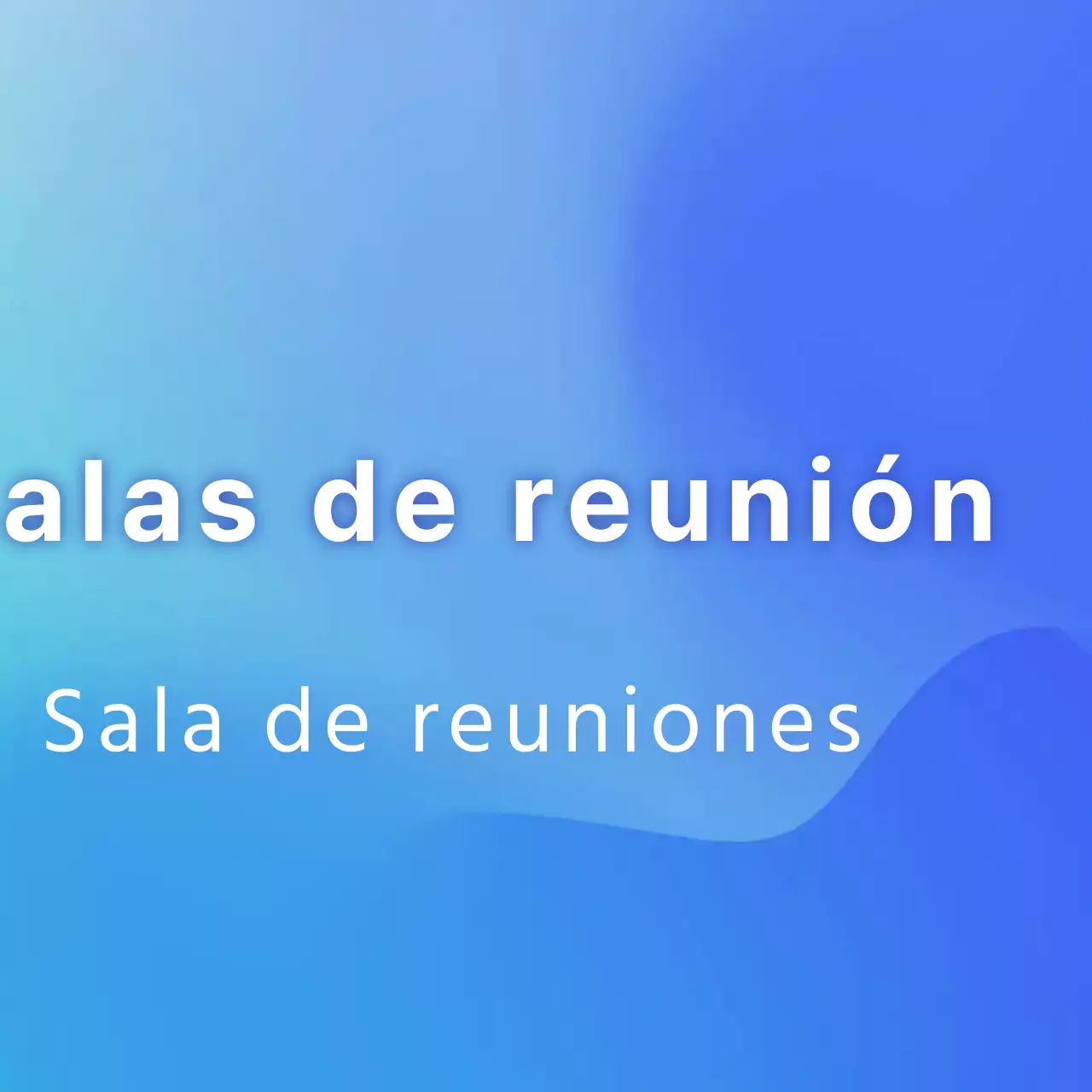 Guía de salas de reuniones con degradado azul