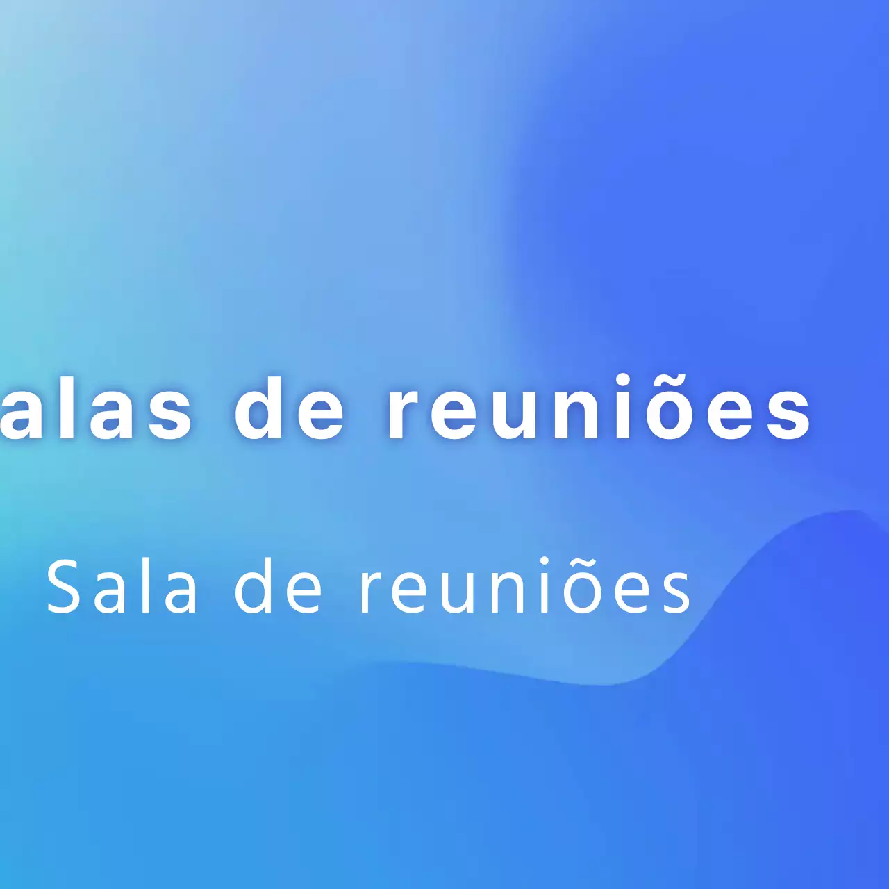 Guia para salas de reunião com gradiente azul