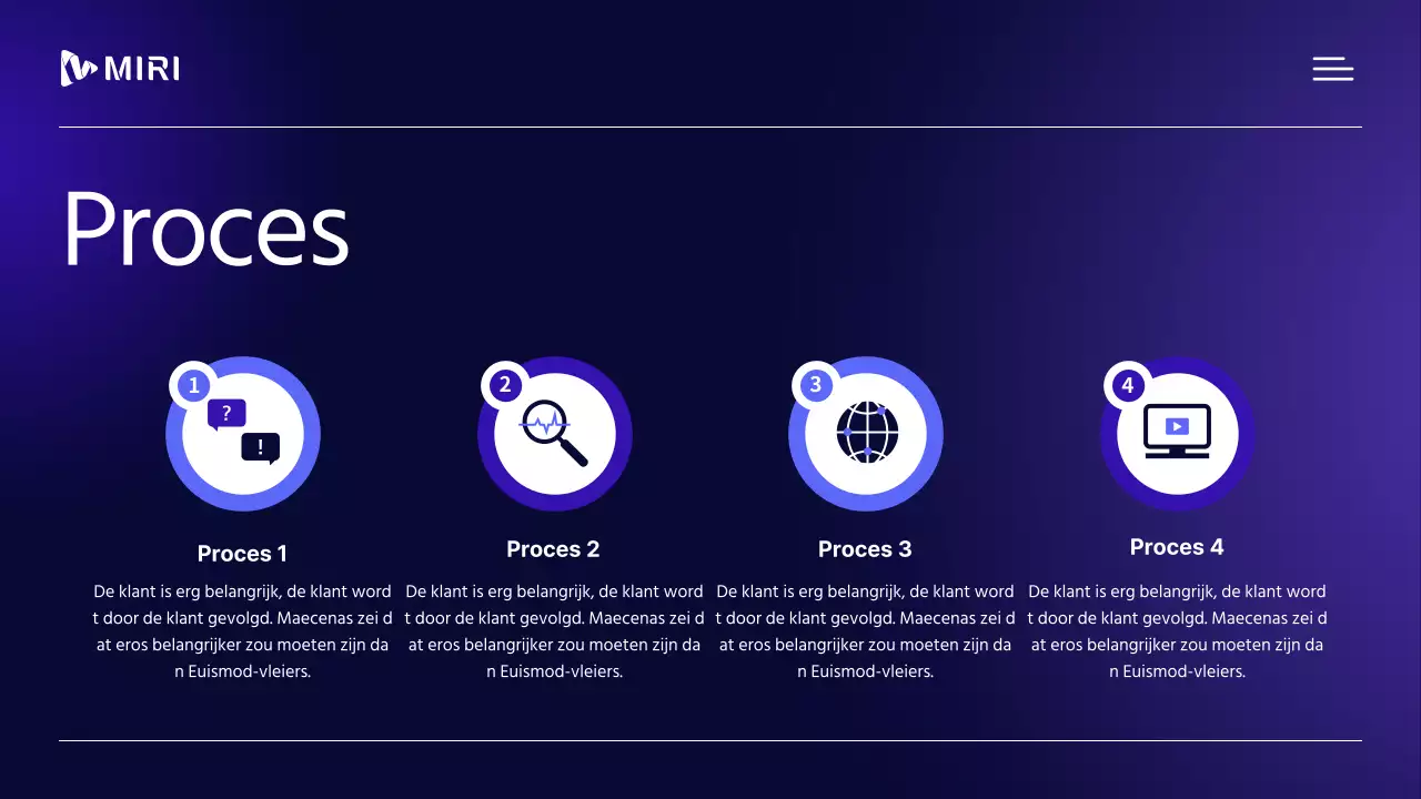 Modern, professioneel zakelijk profielmateriaal in paars en wit