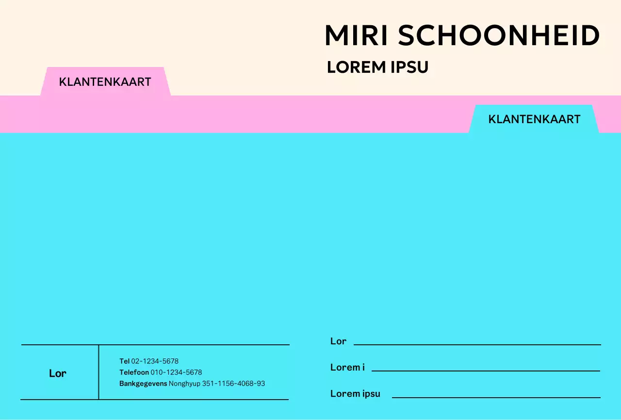 Klantenzorgkaarten met een levendig gekleurd folderconcept