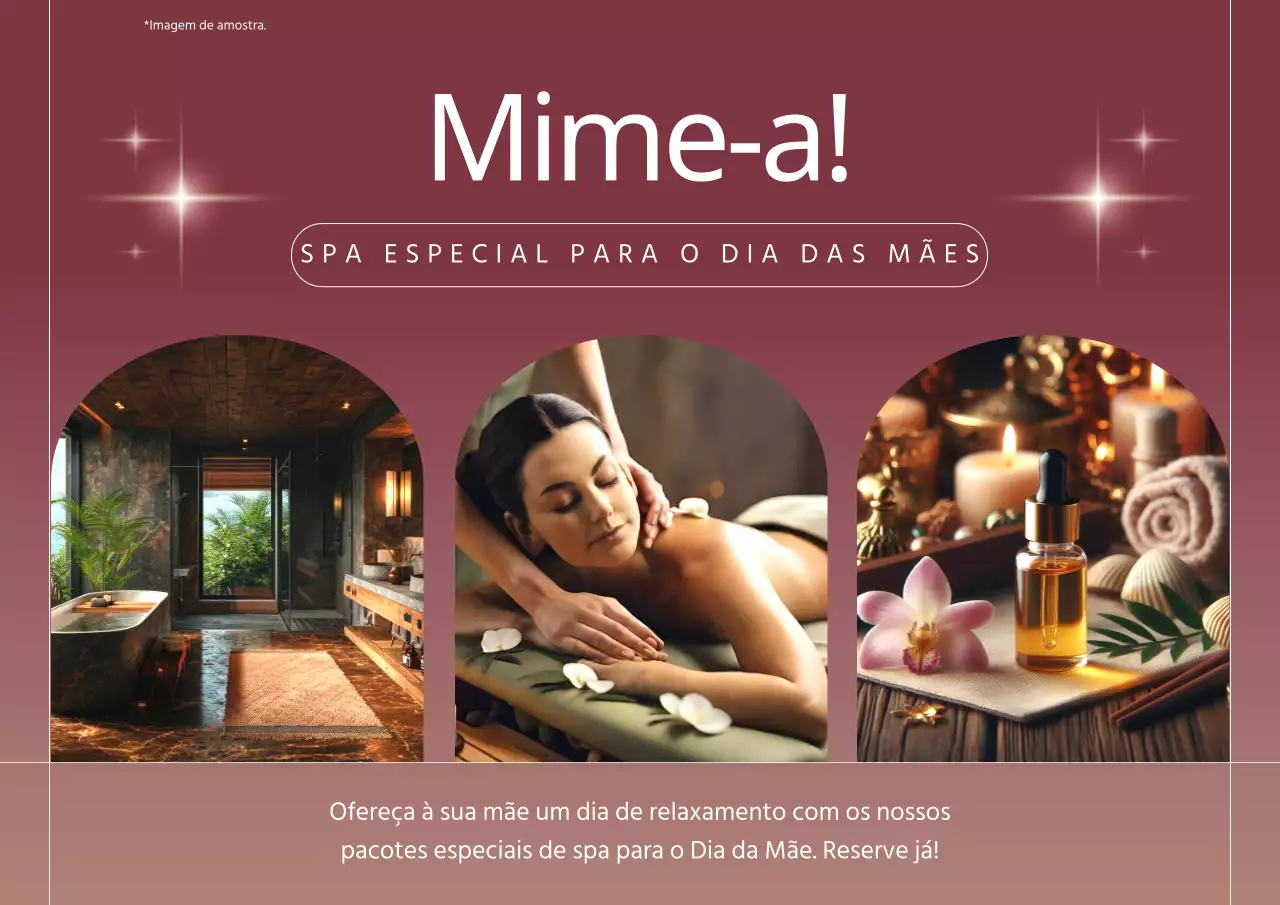 Publicidade de evento de spa vermelho e branco elegante para o Dia da Mãe