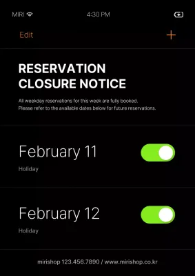 Black Modern Reservation Notice Poster