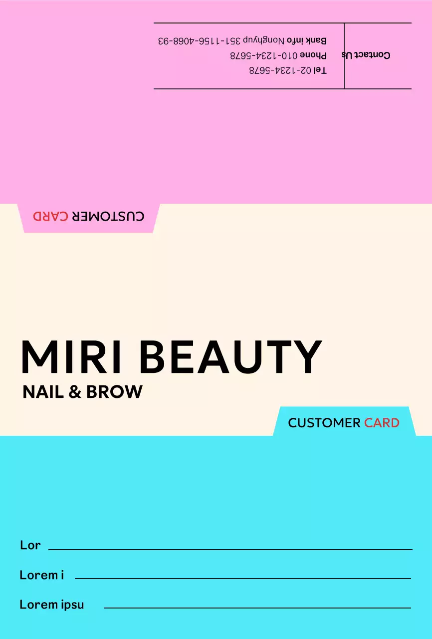 Kartu layanan pelanggan dengan konsep folder yang berwarna cerah