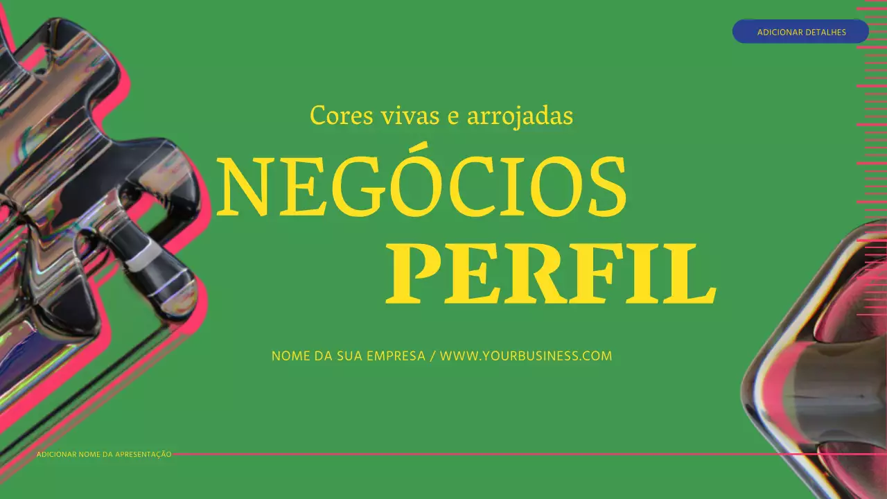 Relatório de perfil empresarial moderno verde e cor-de-rosa