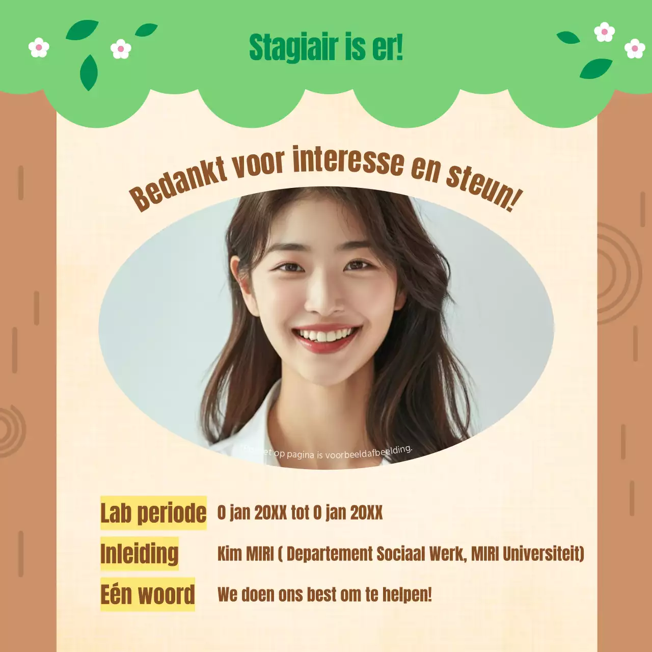 Minimalistische nieuwsbrief voor de publieke sector in chartreuse en bruin