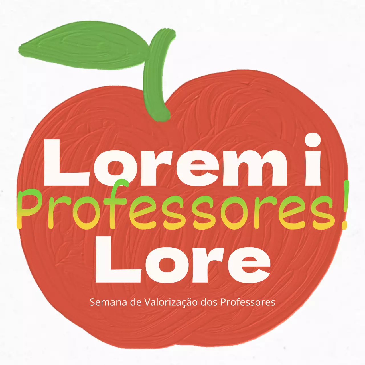 Campanha simples para o Dia do Professor com maçãs vermelhas