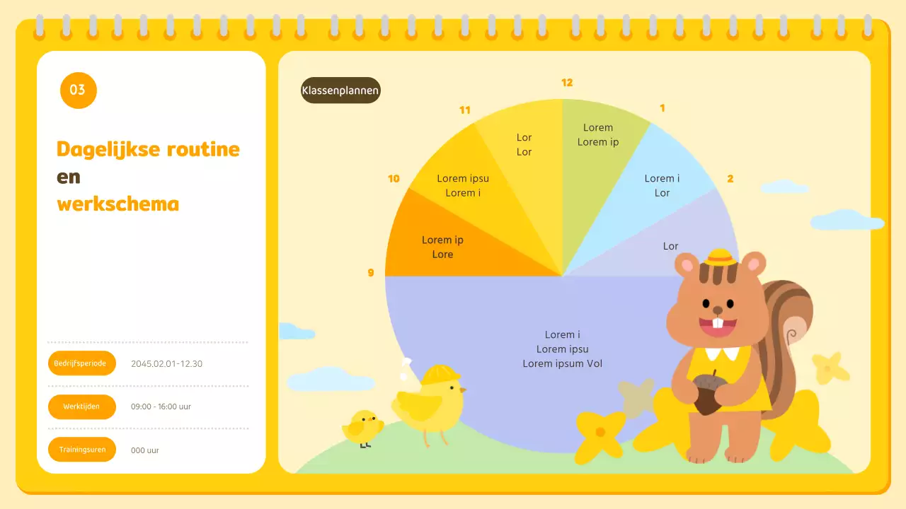 Gele en oranje voorschoolse oriëntatiepresentatie