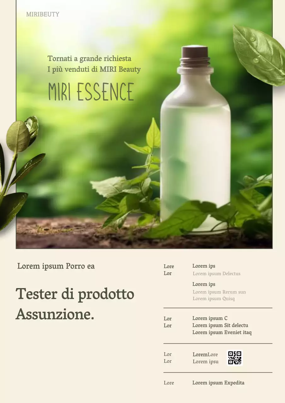 Cercasi trialisti di prodotti di bellezza naturali verdi e gialli