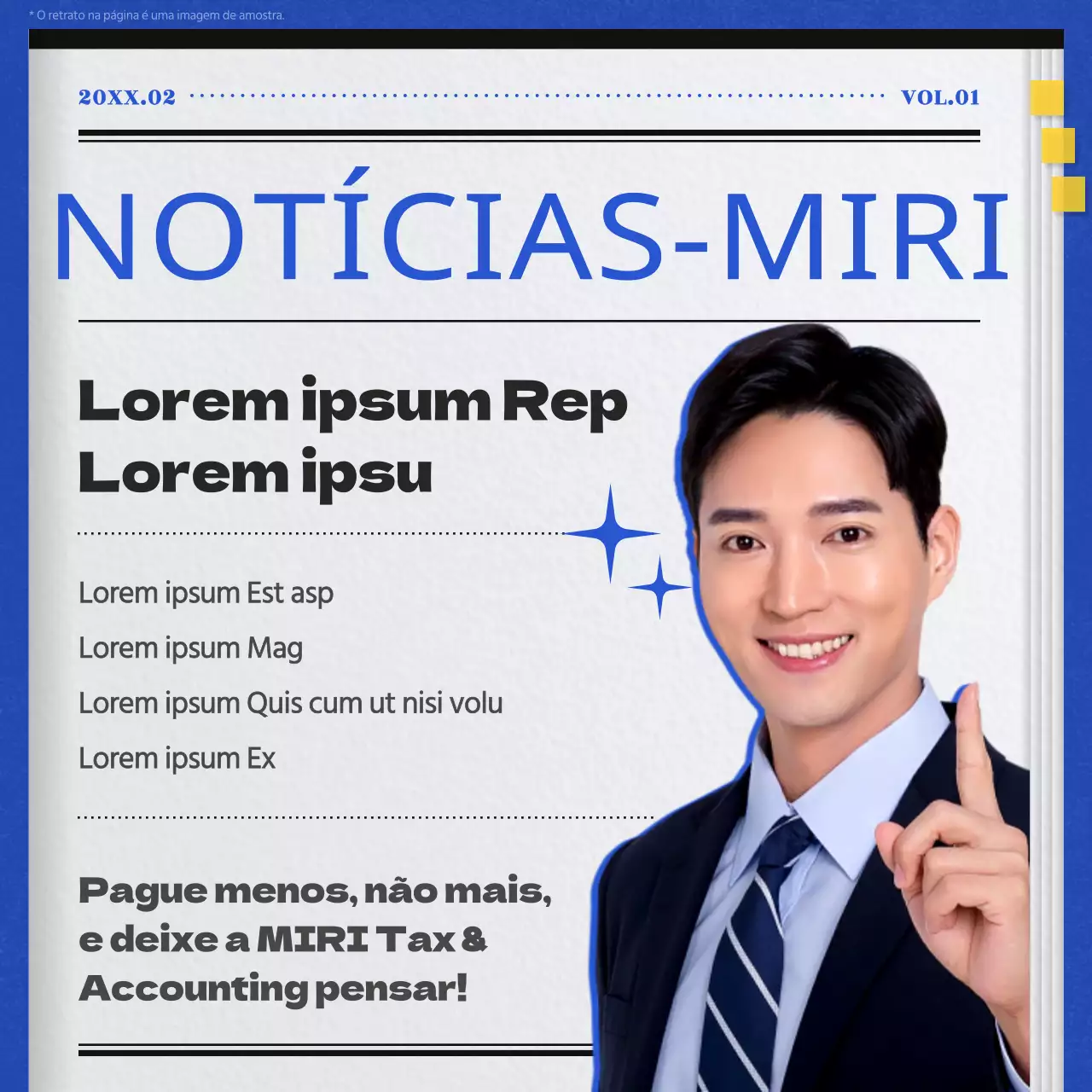 Promoção de um simples escritório de contabilidade azul e preto