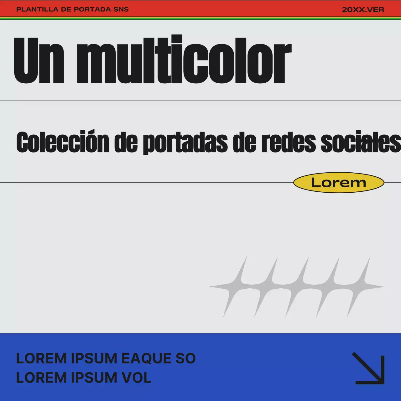 Promover una variación de color de portada moderna en arco iris y blanco