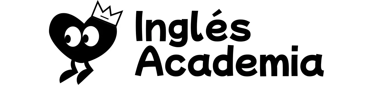 Un bonito concepto de academia de inglés con personajes de corazón