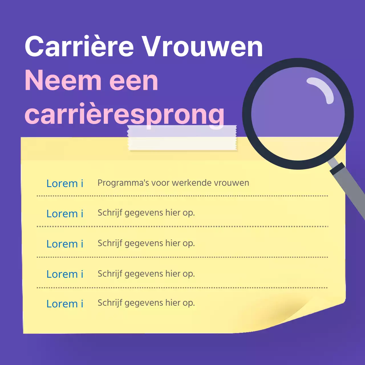 De roze en paarse trend van carrièreprogramma's voor vrouwen promoten