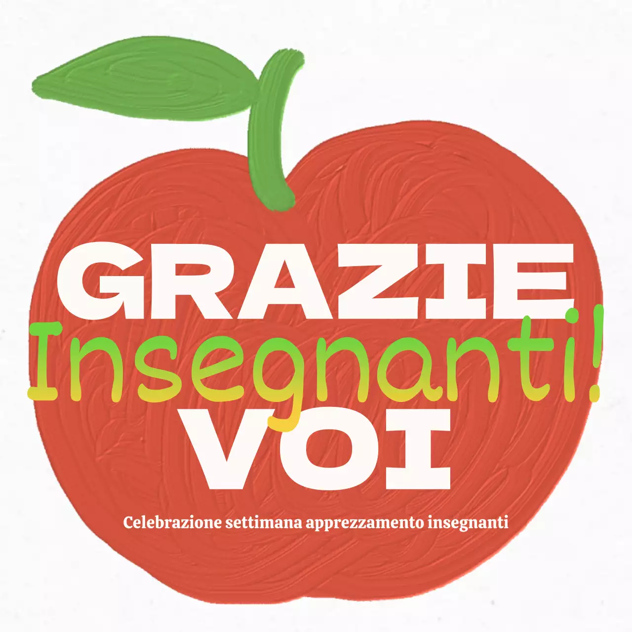 Semplice campagna per la festa degli insegnanti con le mele rosse