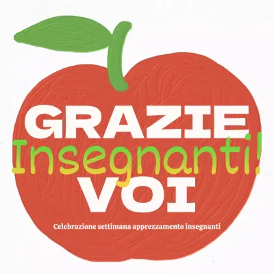 Semplice campagna per la festa degli insegnanti con le mele rosse