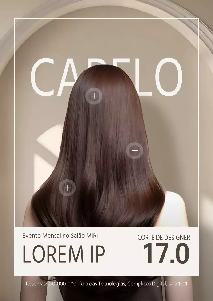 Promover um evento de salão moderno em marfim e castanho