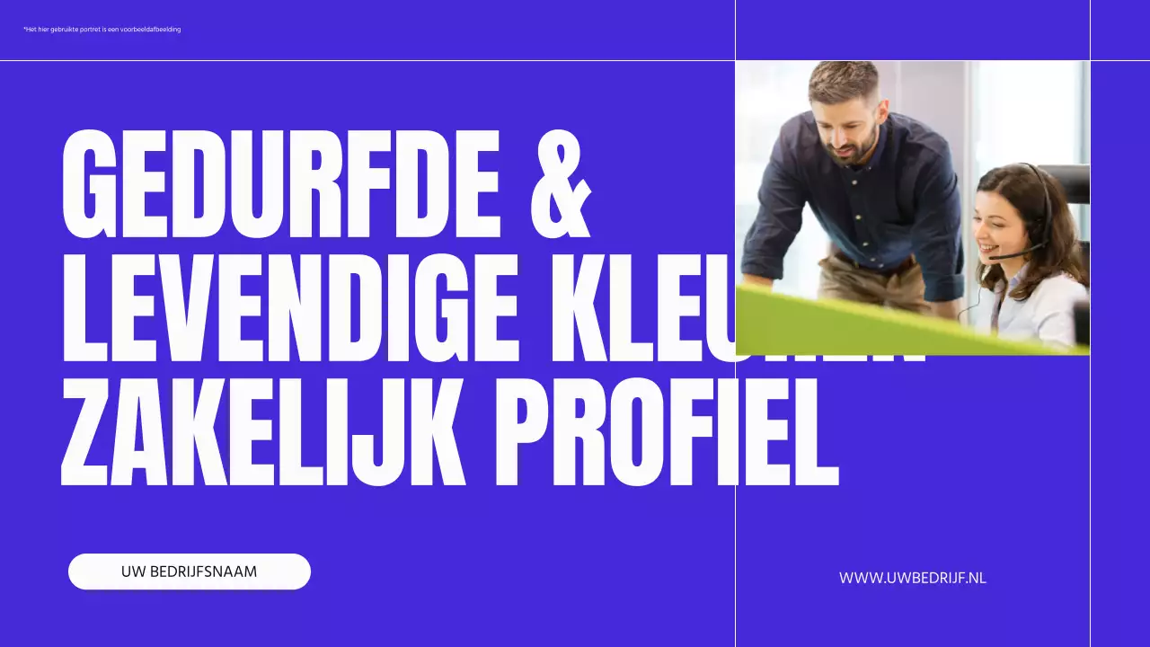 Blauw en neon modern zakelijk profielmateriaal