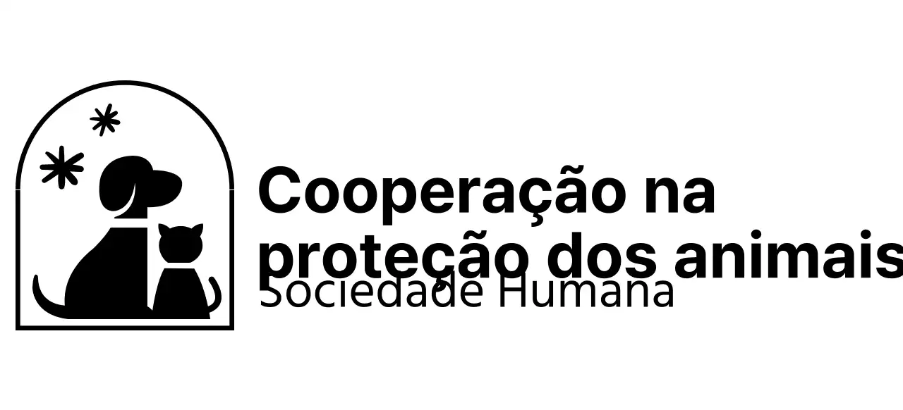 A Humane Society com um logótipo ilustrado de um cão e um gato