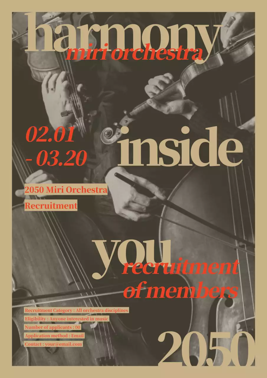 Beige Vintage Orchestra Recruitment Poster