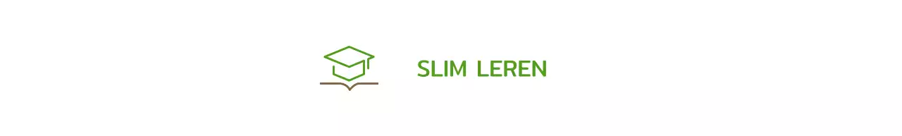 Smart Learning met groene bachelor pet en boekillustratie logo