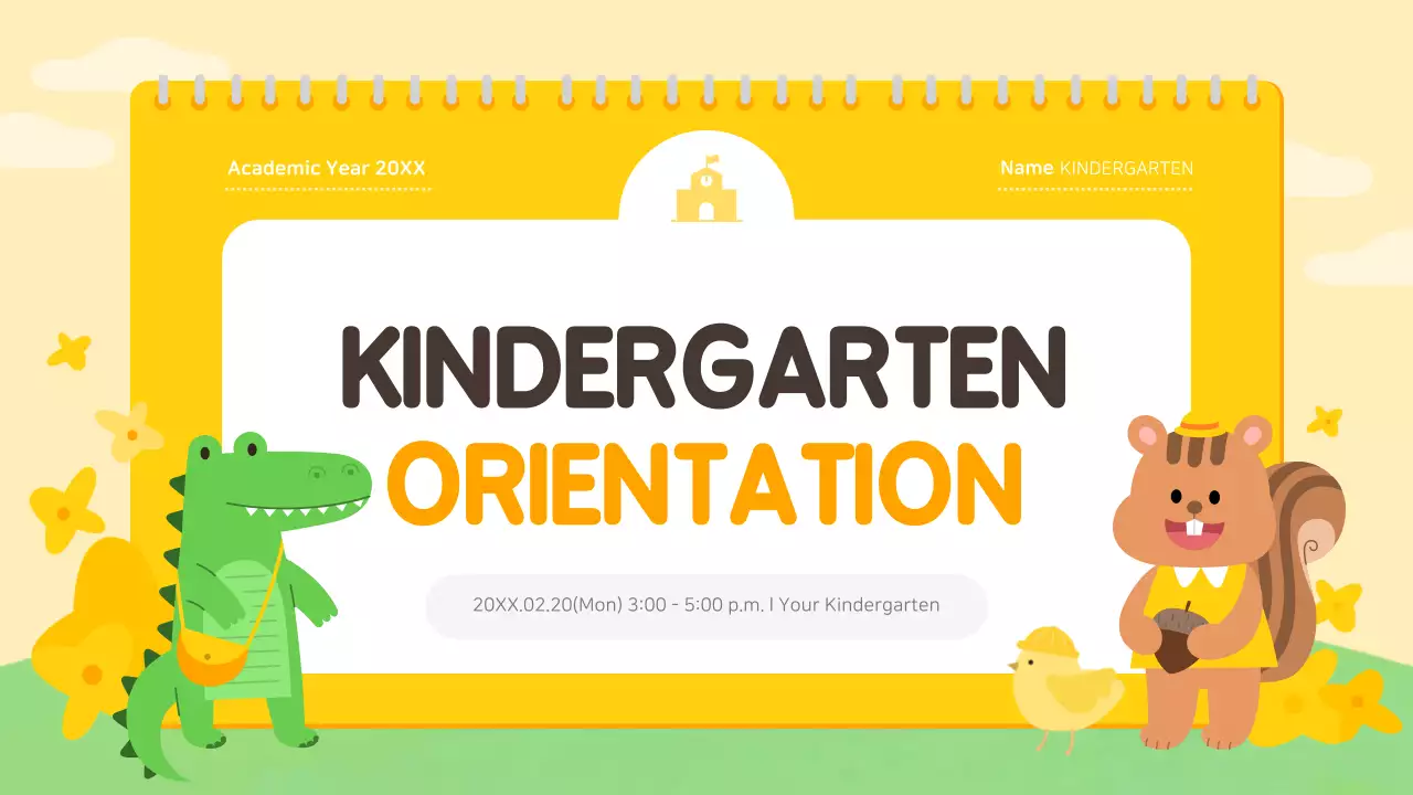 Yellow Playful Kindergarten Invitation Presentation