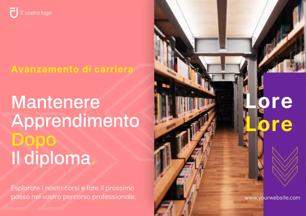 Pubblicità di carriera geometrica rosa e viola