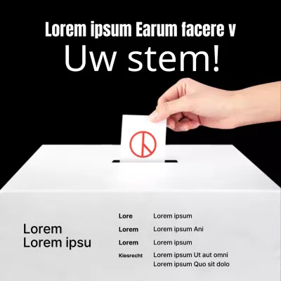 Eenvoudige zwart-wit advertentie om stemmen aan te moedigen