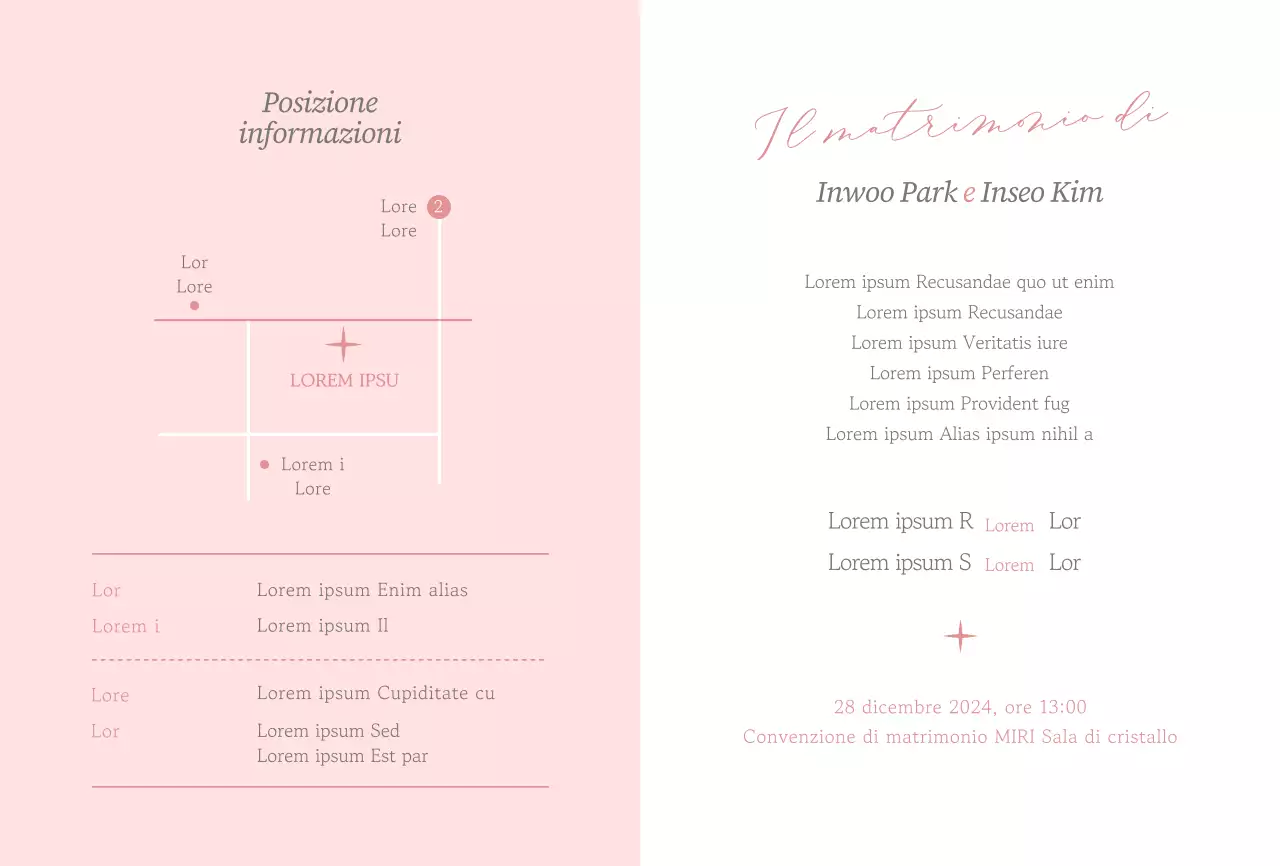 Invito elegante con carattere corsivo rosa tono su tono