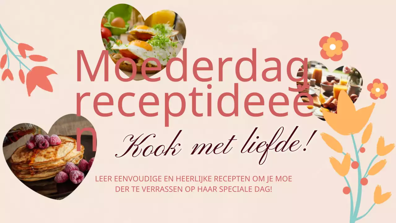 Roze en oranje charmante Moederdag kookrecepten