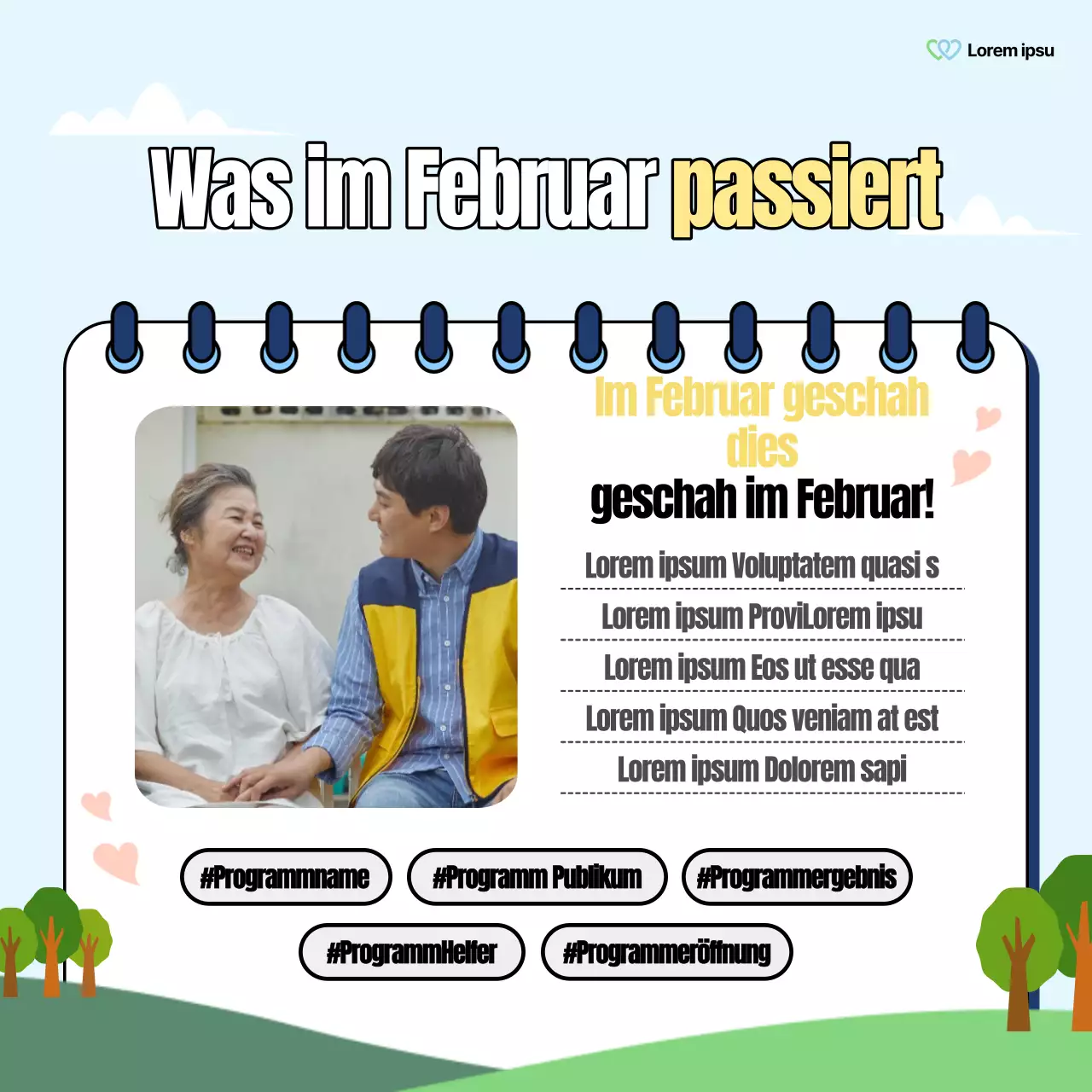 Ein schöner Beitrag über das Sozialamt in Grün und Regenbögen