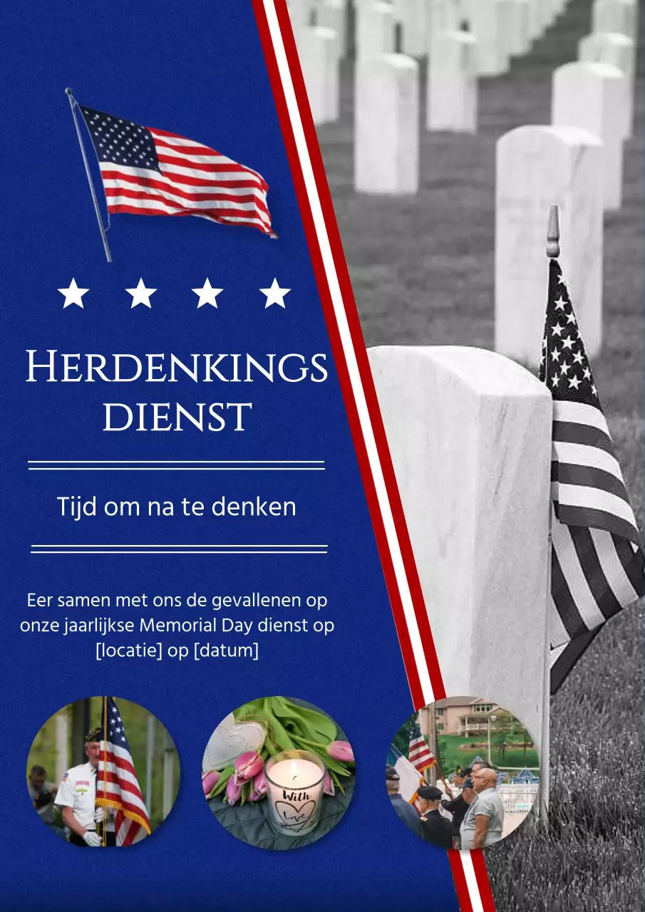 Blue and Red Classic Memorial Day Publiciteit