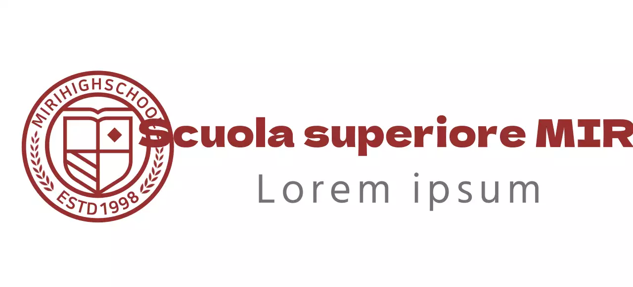 Logo della scuola superiore sotto forma di simbolo circolare dell'istruzione in bordeaux