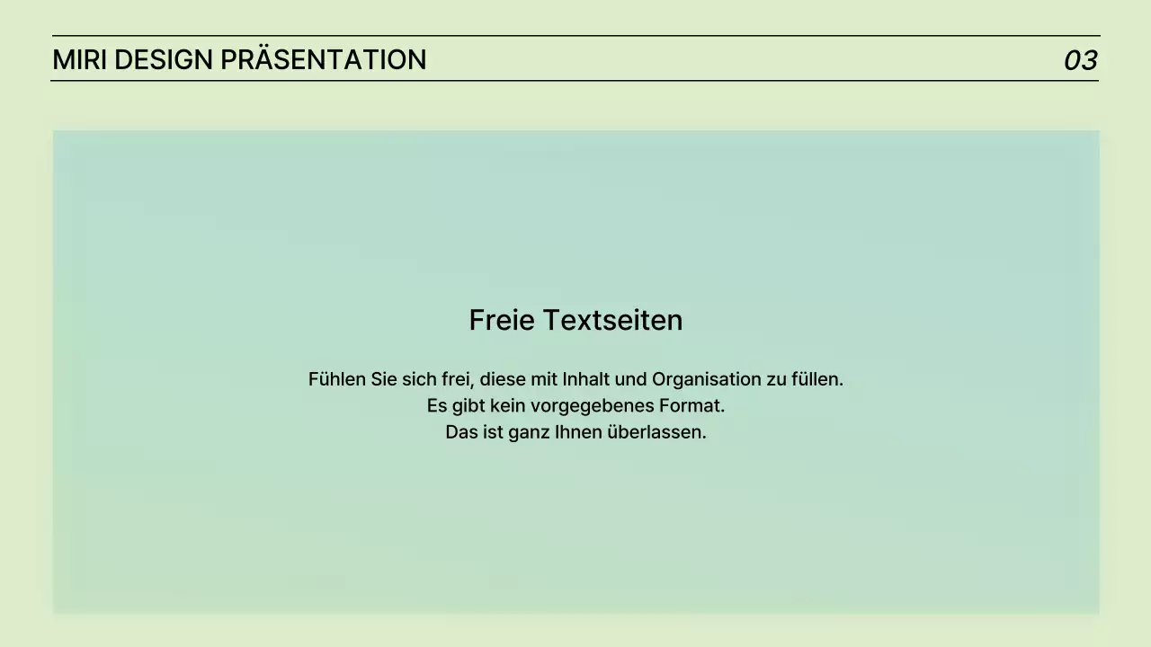 Ein einfacher, lindgrüner Präsentationsbericht