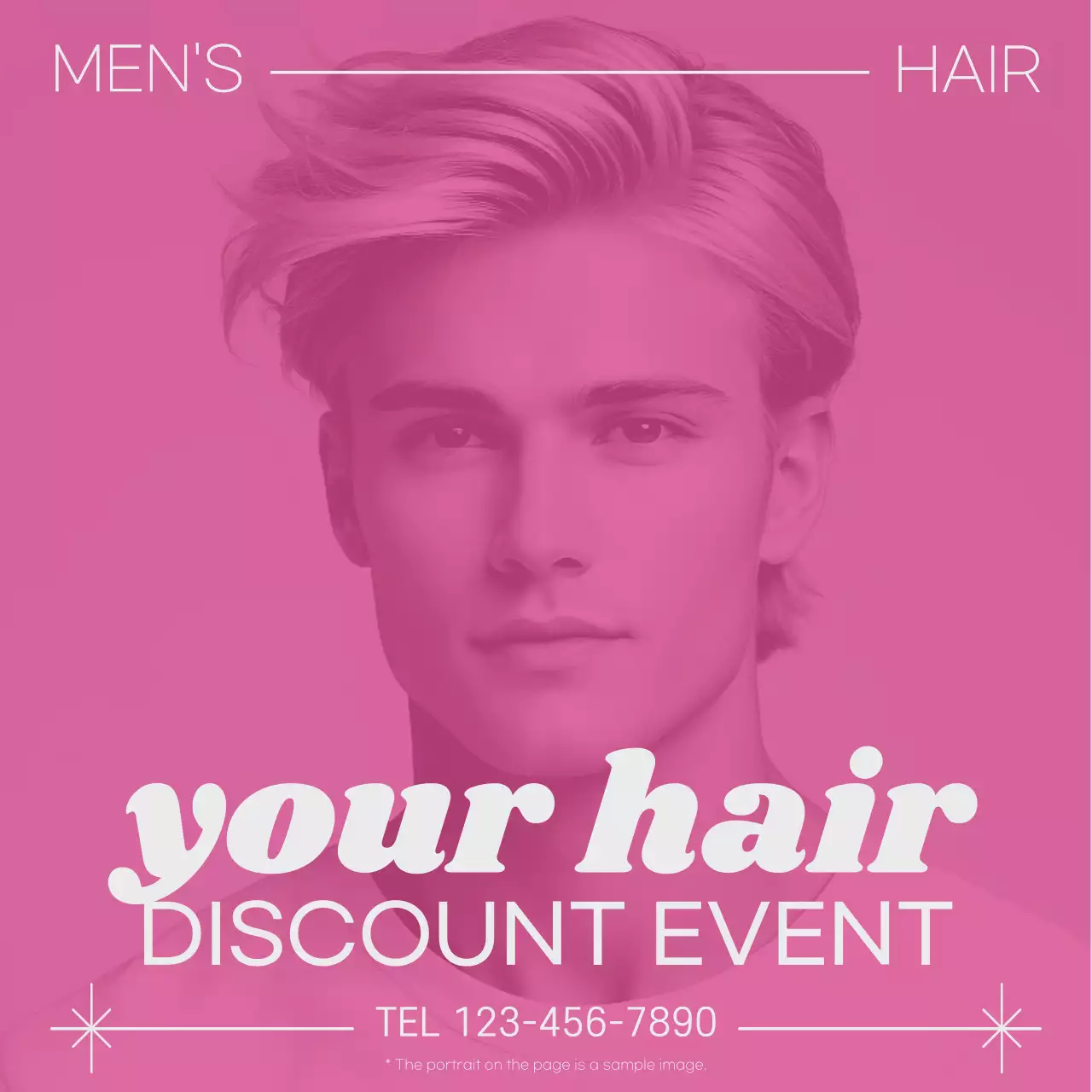 Pink Trendy Hair Promotion Social Media Post