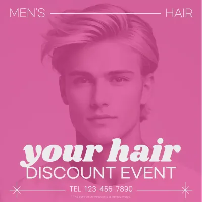 Pink Trendy Hair Promotion Social Media Post