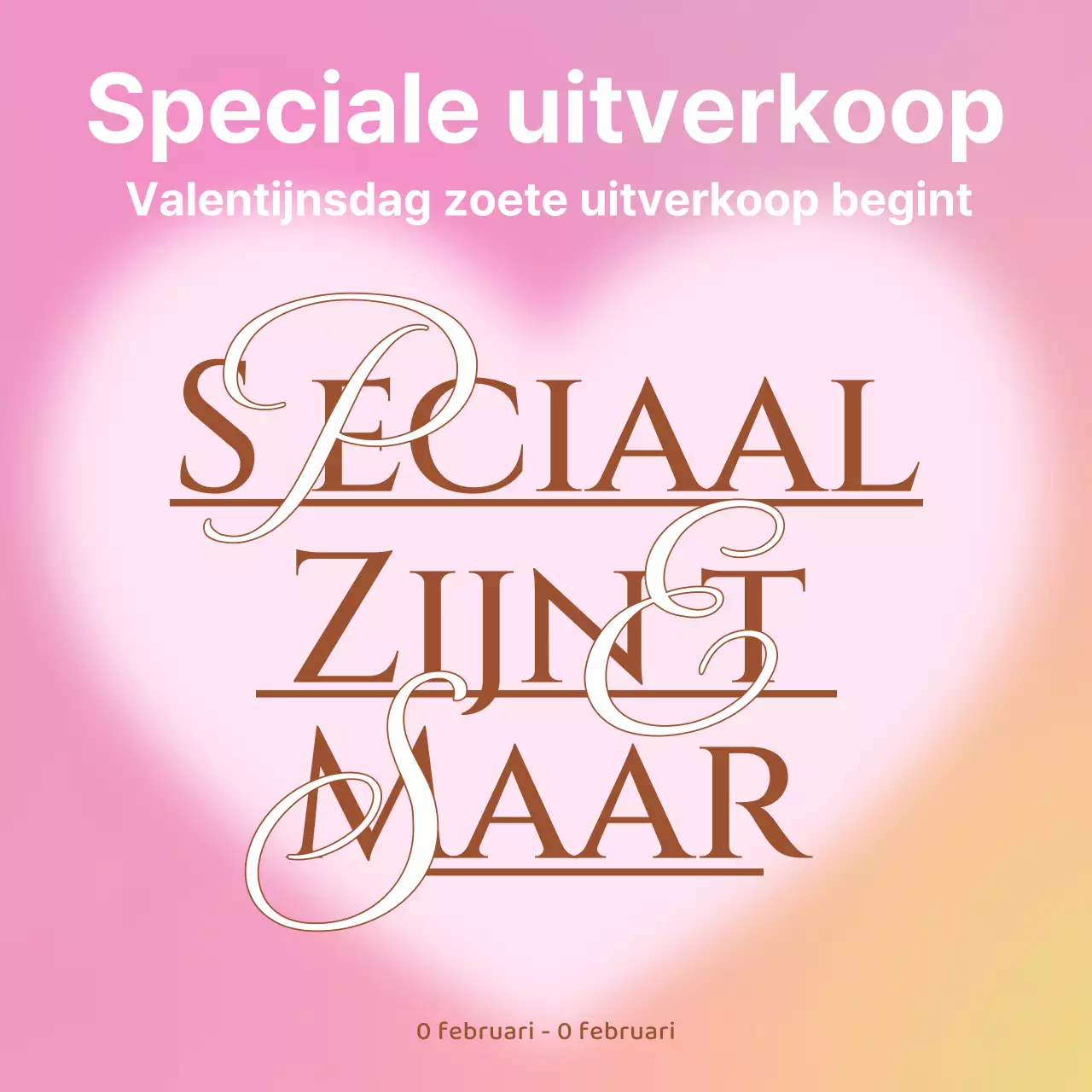 Kitscherige Valentijns flyer in roze