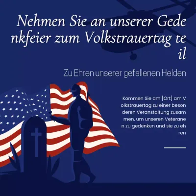 Navy and White Bold Memorial Day Gedenkzettel