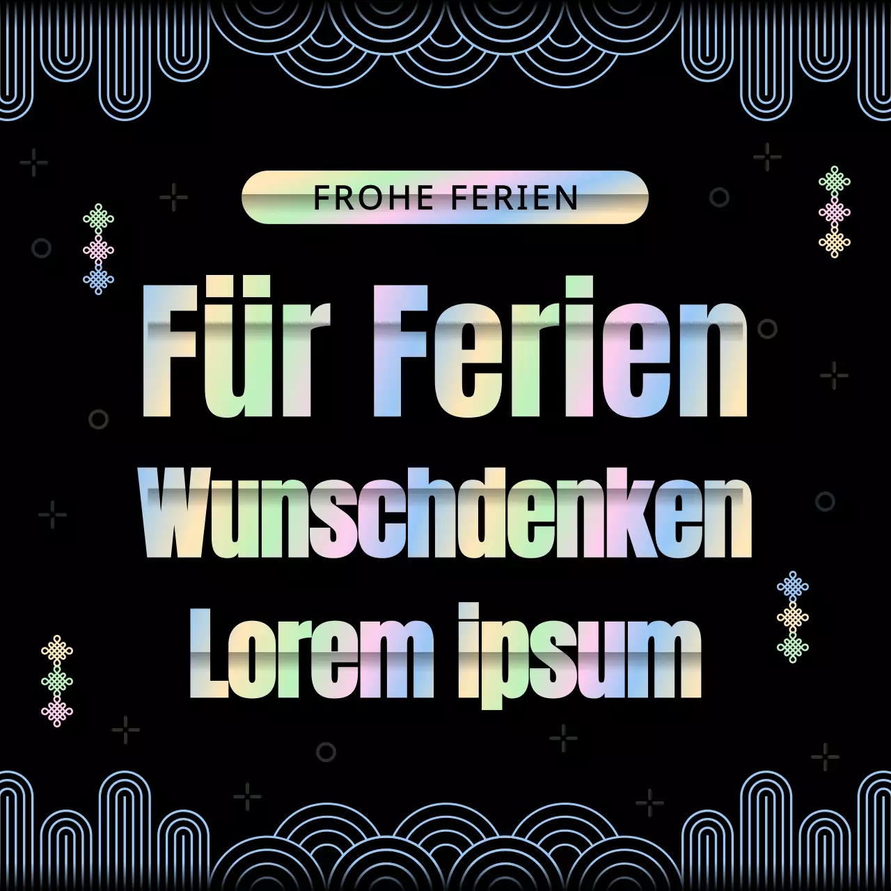 Traditionelle Regenbogen und schwarzes Konzept Urlaub Grußkarte