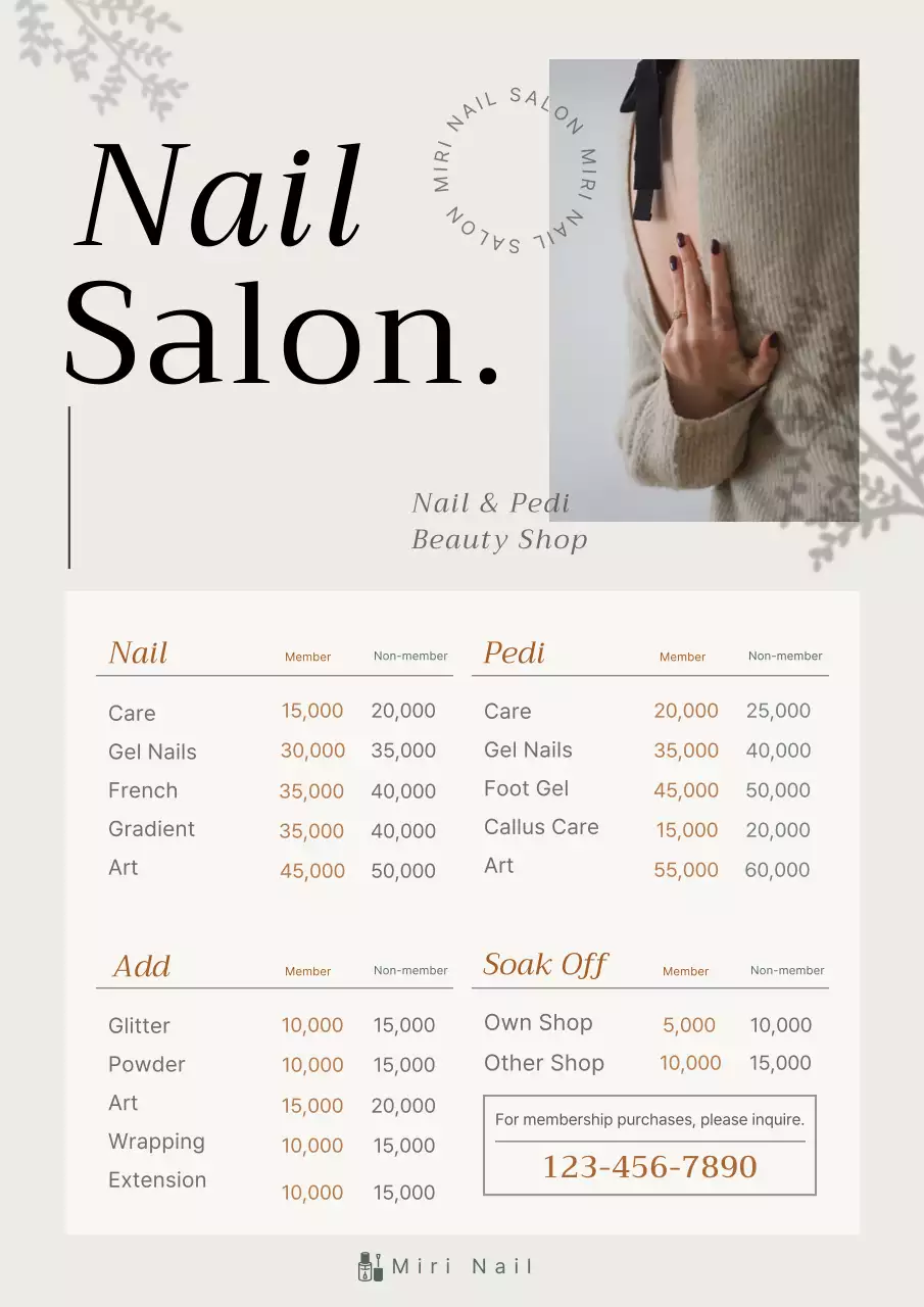 Beige Elegant Nail Promotion Poster