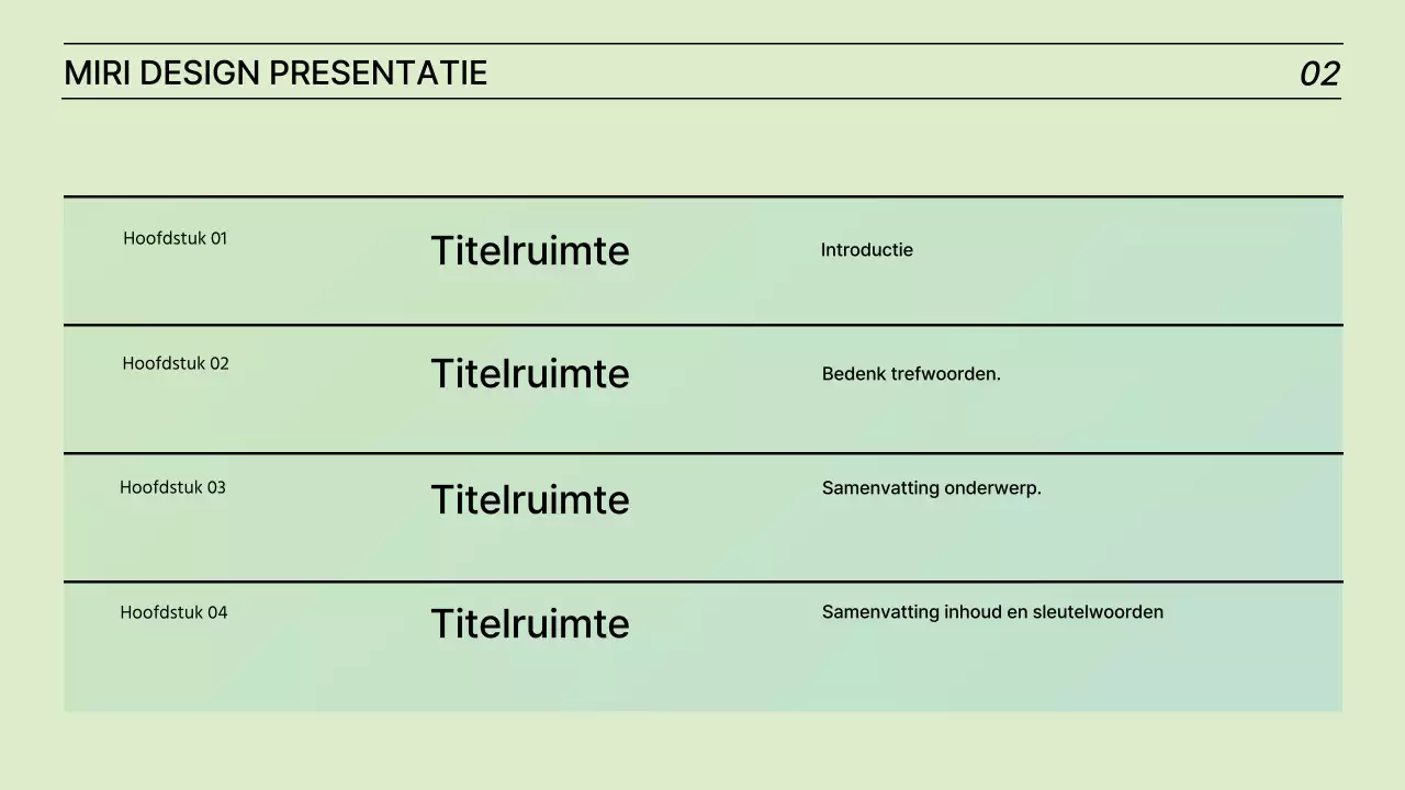 Een eenvoudig, limoengroen presentatierapport