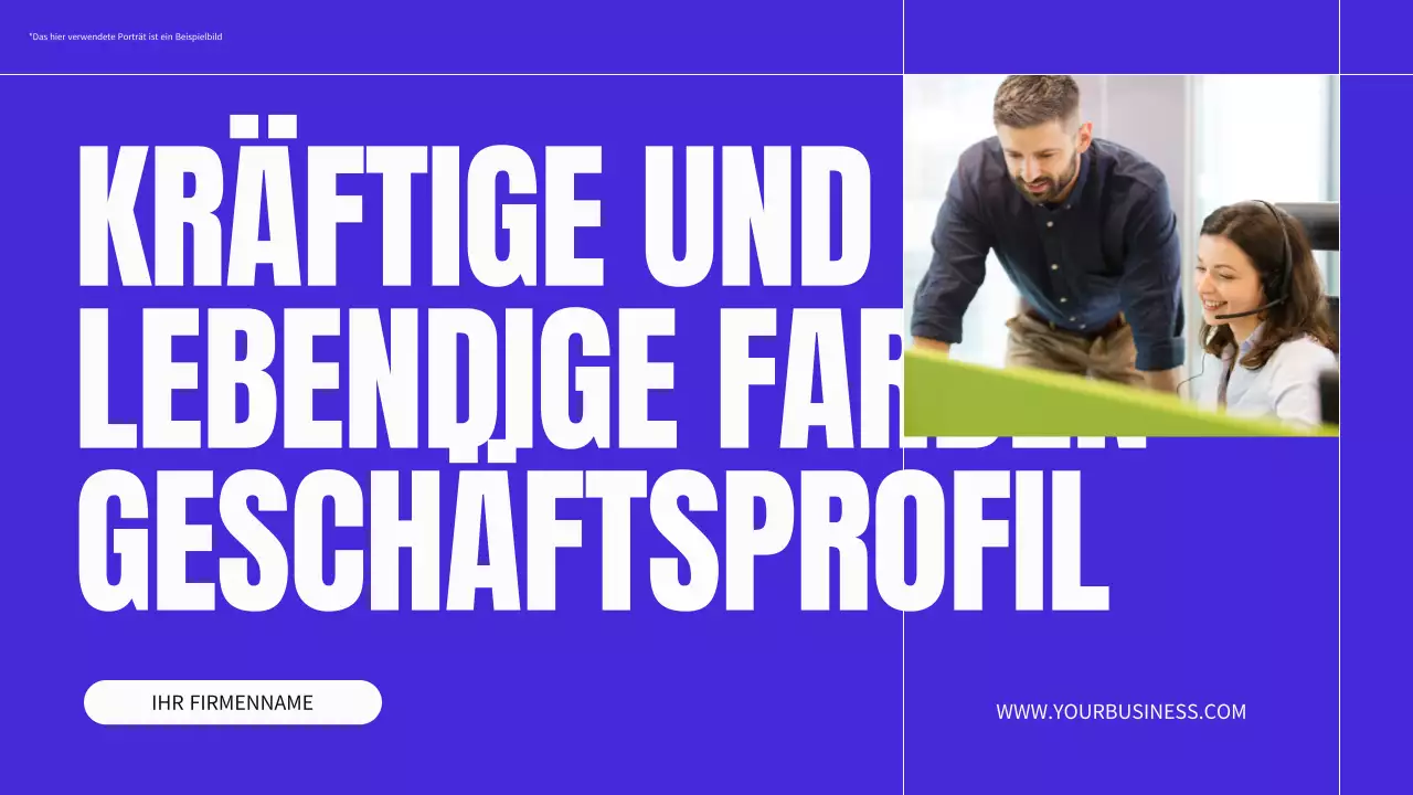 Blaues und neonfarbenes modernes Business-Profilmaterial