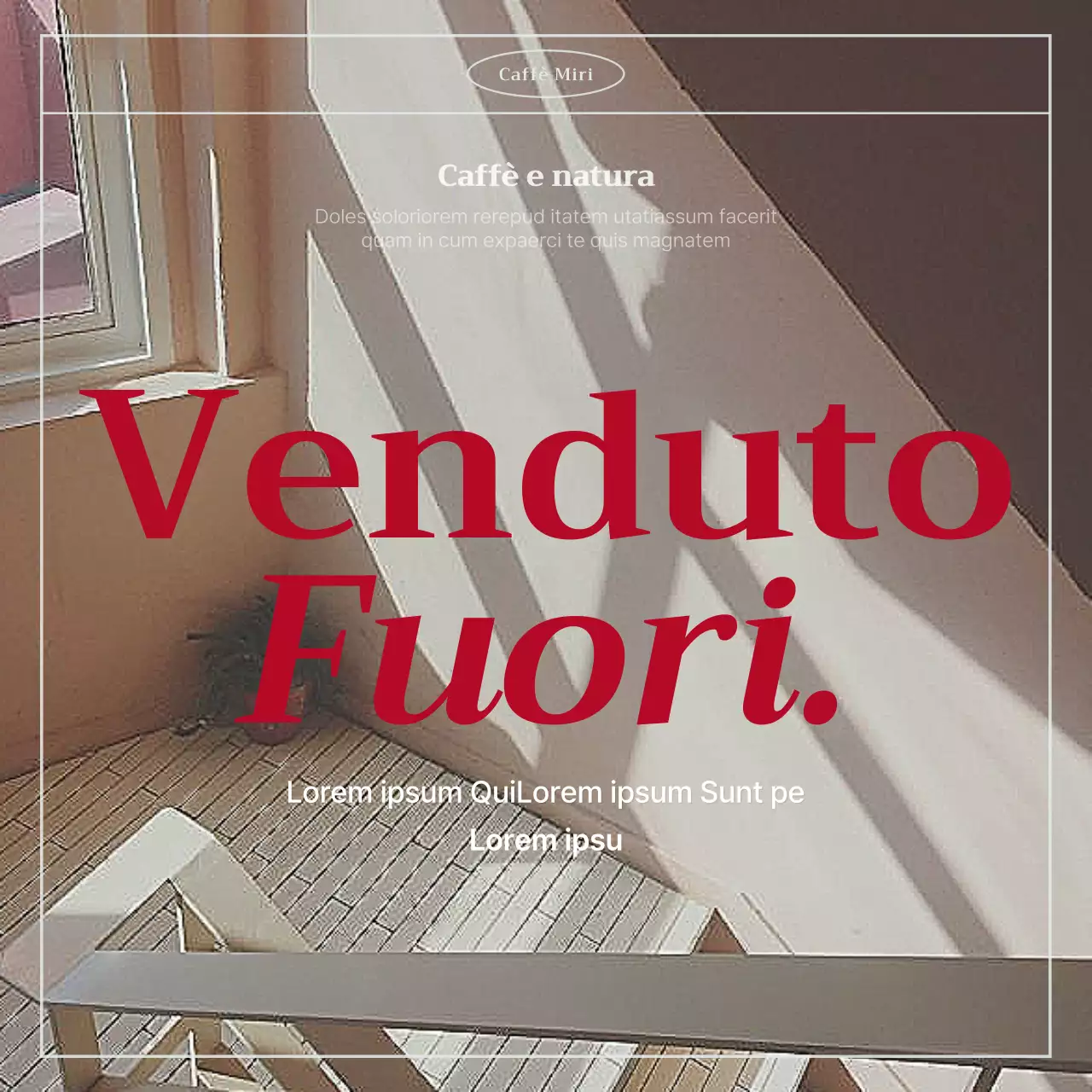 Annuncio di caffè vintage in menta e rosso